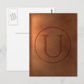 alfabet cuir lettre U Briefkaart (Voorkant / Achterkant)