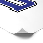 Alfabet D in blauwe kleur Poster (Hoek)