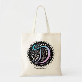 Alfabet D Monogram Handschrift Tote Bag (Voorkant)