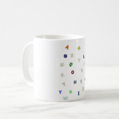 Alfabet design cup koffiemok (Voorkant links)