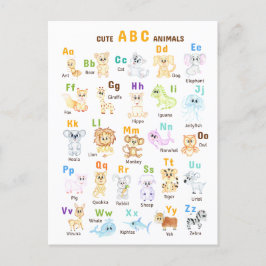 Alfabet Dier ABC Leuke dieren Aankondigingskaart