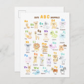 Alfabet Dier ABC Leuke dieren Aankondigingskaart (Voorkant / Achterkant)