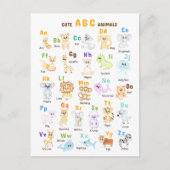 Alfabet Dier ABC Leuke dieren Aankondigingskaart (Voorkant)