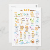 Alfabet Dier ABC Leuke dieren Briefkaart (Voorkant / Achterkant)
