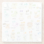 Alfabet Dier ABC Leuke dieren Glazen Onderzetter (Achterkant)