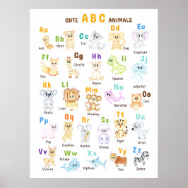 Alfabet Dier ABC Leuke dieren Poster