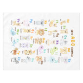 Alfabet Dier ABC Leuke dieren Tafelkleed (Voorkant (Horizontaal))