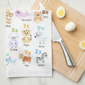 Alfabet Dier ABC Leuke dieren Theedoek (Quarter Fold)