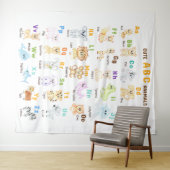 Alfabet Dier ABC Leuke dieren Wandkleed (In Situ (horizontaal))