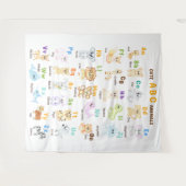 Alfabet Dier ABC Leuke dieren Wandkleed (Voorkant (horizontaal))