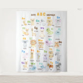 Alfabet Dier ABC Leuke dieren Wandkleed (Voorkant)