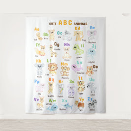 Alfabet Dier ABC Leuke dieren Wandkleed
