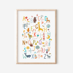 Alfabet Dier ABC Poster Print