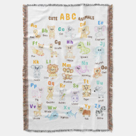 Alfabet Dier ABC Schattige dieren  Deken