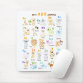 Alfabet Dier ABC Schattige dieren Muismat (Met muis)