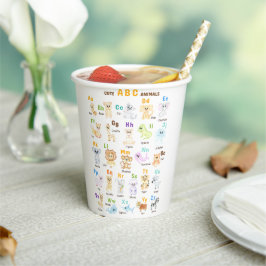 Alfabet Dier ABC Schattige dieren  Papieren Bekers