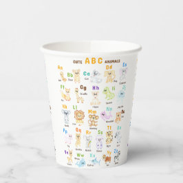 Alfabet Dier ABC Schattige dieren  Papieren Bekers