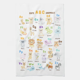 Alfabet Dier ABC Schattige dieren Theedoek