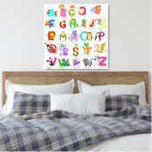Alfabet Dier Clipart Kind Leren Canvas Afdruk (Insitu (Slaapkamer))