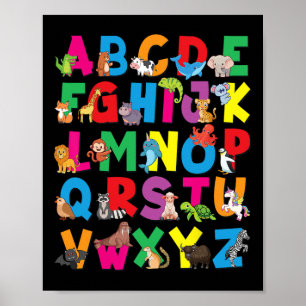 Alfabet Dieren Abc's Dierenpark Kinderen Jongens M Poster
