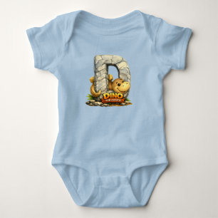 🦕💙 Alfabet Dino “D” Baby Jersey Rompertje 👶✨ Romper
