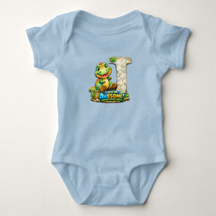 🦖💙 Alfabet Dino “J” Baby Jersey Bodysuit