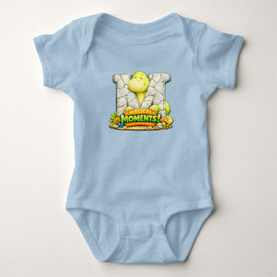 🦕💙 Alfabet Dino “M” Baby Jersey Onesie 👶✨ Romper