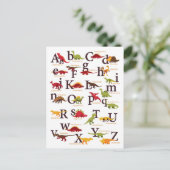alfabet-dinosauriërs feestdagenkaart (Staand voorkant)