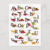 alfabet-dinosauriërs feestdagenkaart (Voorkant)