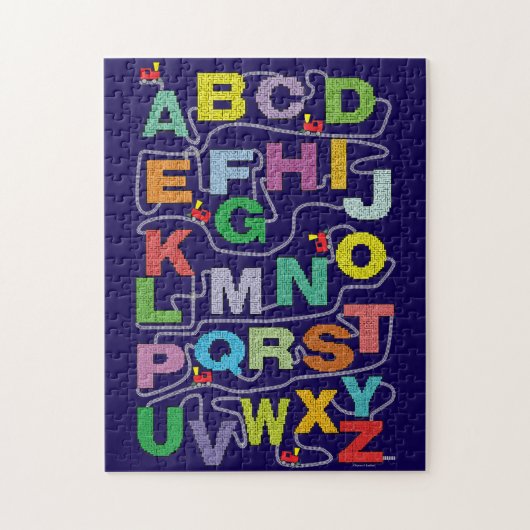 Alfabet Doolhof Puzzels Spoorweg (Verticaal)