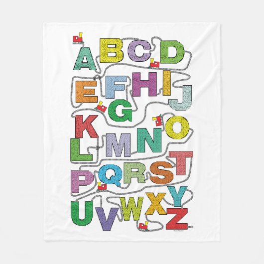 Alfabet Doolhof Puzzels Spoorweg Fleece Deken (Voorkant)