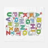 Alfabet Doolhof Puzzels Spoorweg Fleece Deken (Voorkant (Horizontaal))