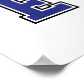 Alfabet E in blauwe kleur Poster (Hoek)