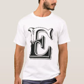 alfabet e, letter e, monogram e, letters e t-shirt (Voorkant)