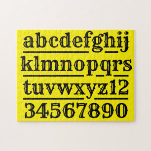 Alfabet en getallen design legpuzzel