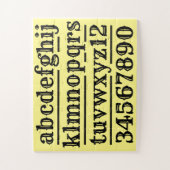 Alfabet en getallen design puzzel (Verticaal)