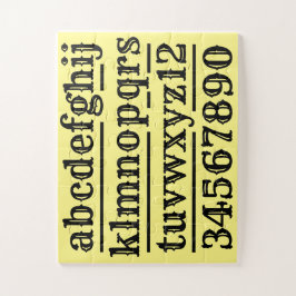 Alfabet en getallen design puzzel