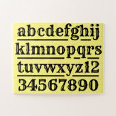 Alfabet en getallen design puzzel legpuzzel (Horizontaal)