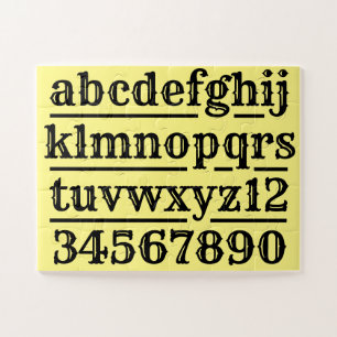 Alfabet en getallen design puzzel legpuzzel