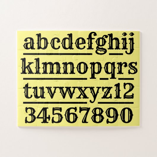 Alfabet en getallen design puzzel legpuzzel (Horizontaal)