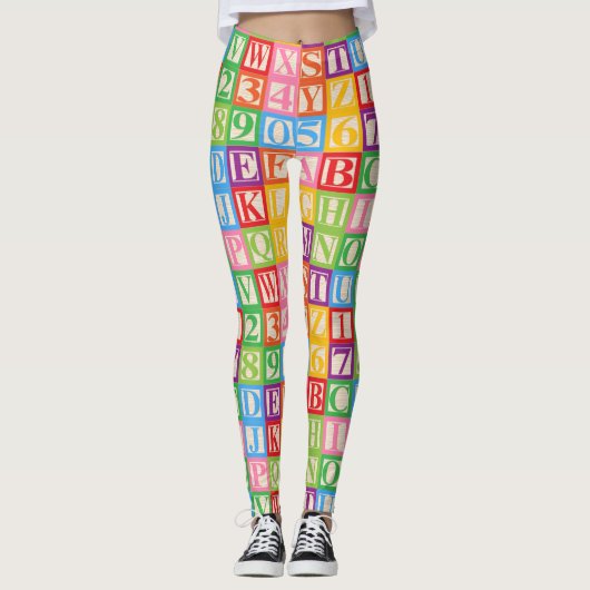 Alfabet en nummers leggings (Voorkant)