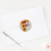 Alfabet F in bloemen Ronde Sticker (Envelop)