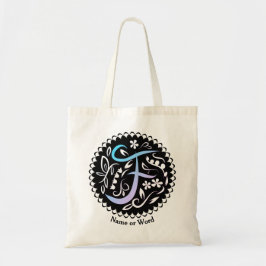 Alfabet F Monogram Handschrift Tote Bag