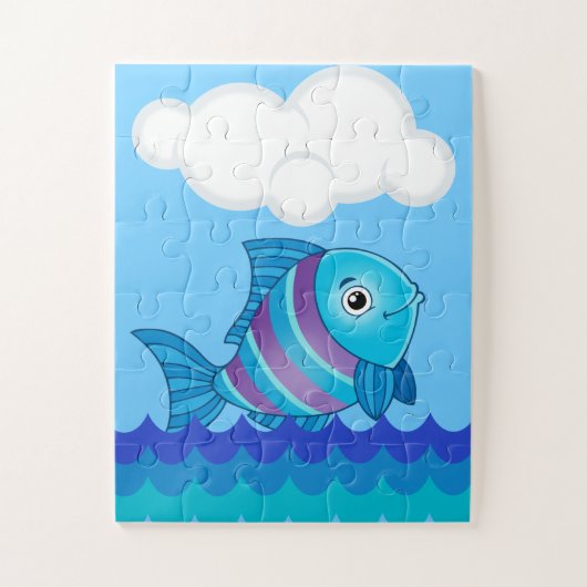 Alfabet F voor Stukken van het Raadsel van Vissen Legpuzzel (Verticaal)