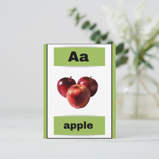 Alfabet Flash Card (met echt afbeelding) Holiday P Feestdagenkaart (Staand voorkant)