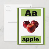 Alfabet Flash-kaart (met echt afbeelding) Feestdagenkaart (Voorkant / Achterkant)