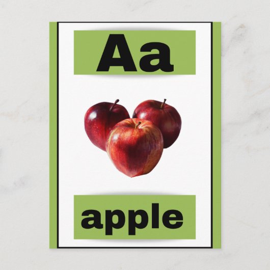 Alfabet Flash-kaart (met echt afbeelding) Feestdagenkaart (Voorkant)