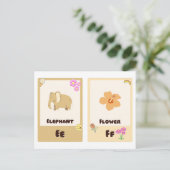 Alfabet Flashcards ,ABC Educatieve Kaarten E, F, G (Staand voorkant)