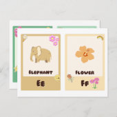 Alfabet Flashcards ,ABC Educatieve Kaarten E, F, G (Voorkant / Achterkant)