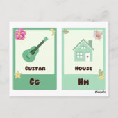 Alfabet Flashcards ,ABC Educatieve Kaarten E, F, G (Achterkant)